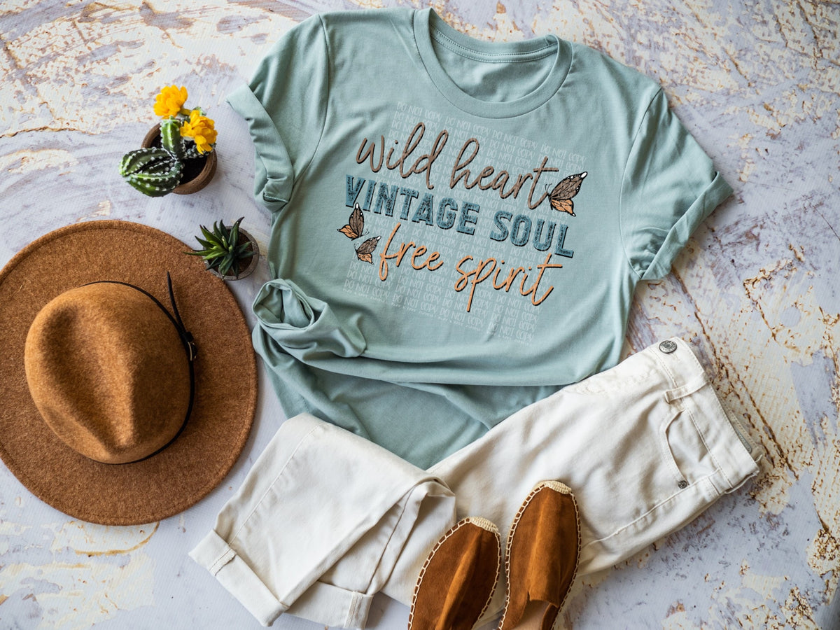 Wild heart vintage soul free spirit DTF TRANSFER