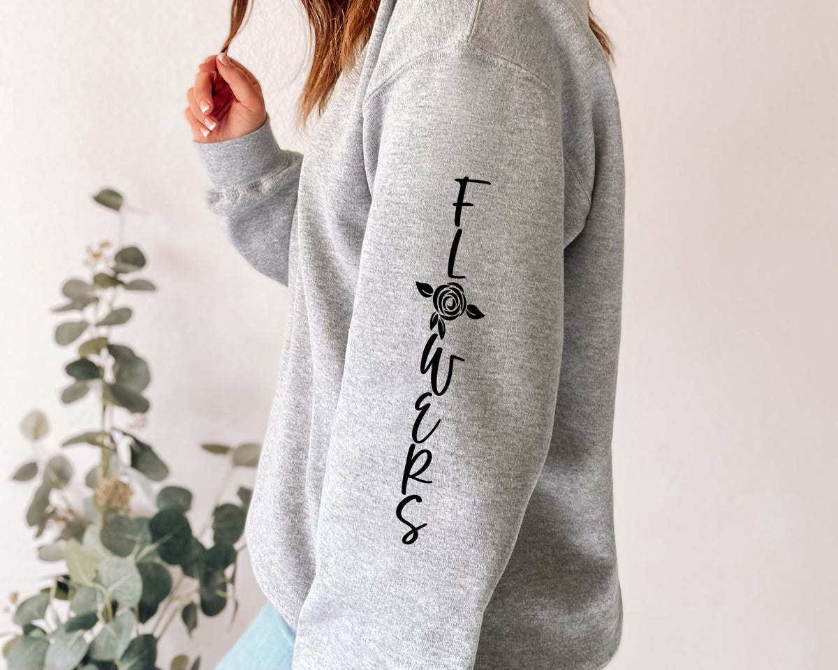 Flowers sleeve choose your size (adult would be 12.75inches tall)  DTF TRANSFER