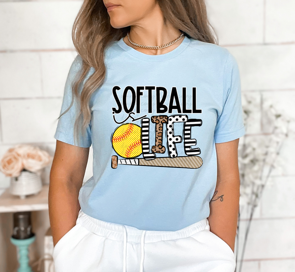 Softball is life YELLOW BALL with bat DTF TRANSFER