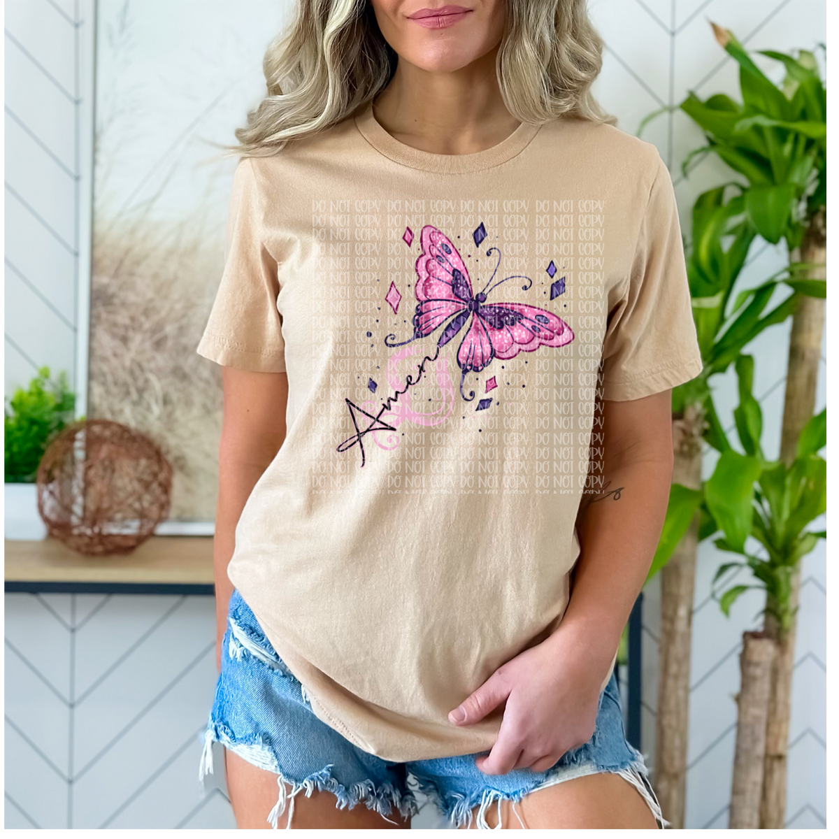 Amen with butterfly 112182 DTF TRANSFER