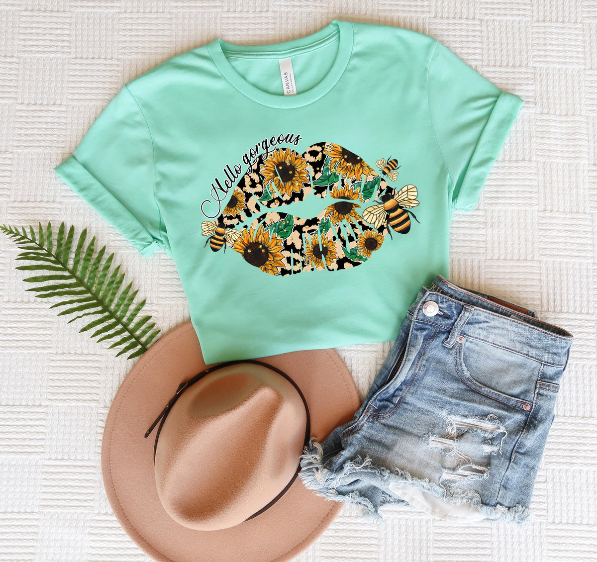 Hello gorgous sunflower lips 75771 DTF transfer