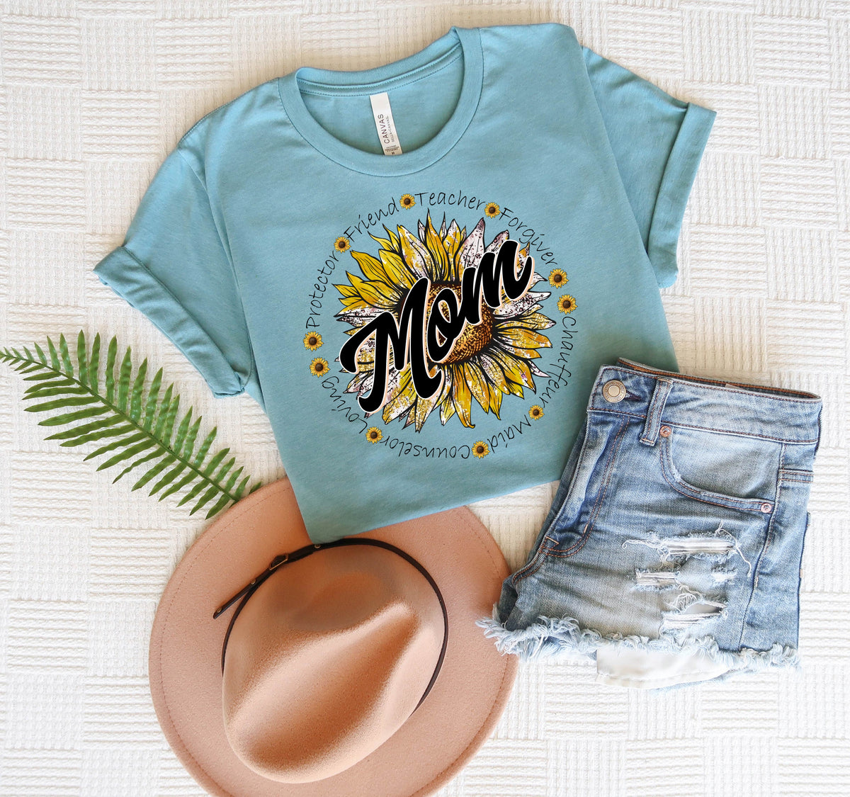 Mom with large sunflower circle 75763 DTF transfer