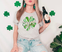 Blessed not lucky green/white large clover 75494 DTF transfer