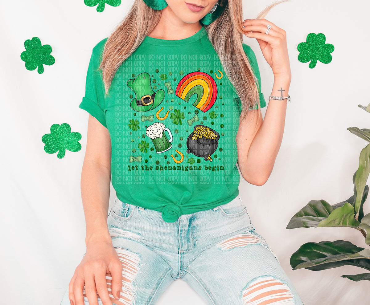 Let the shenanigans begin St. Patricks day collage 75487 DTF transfer