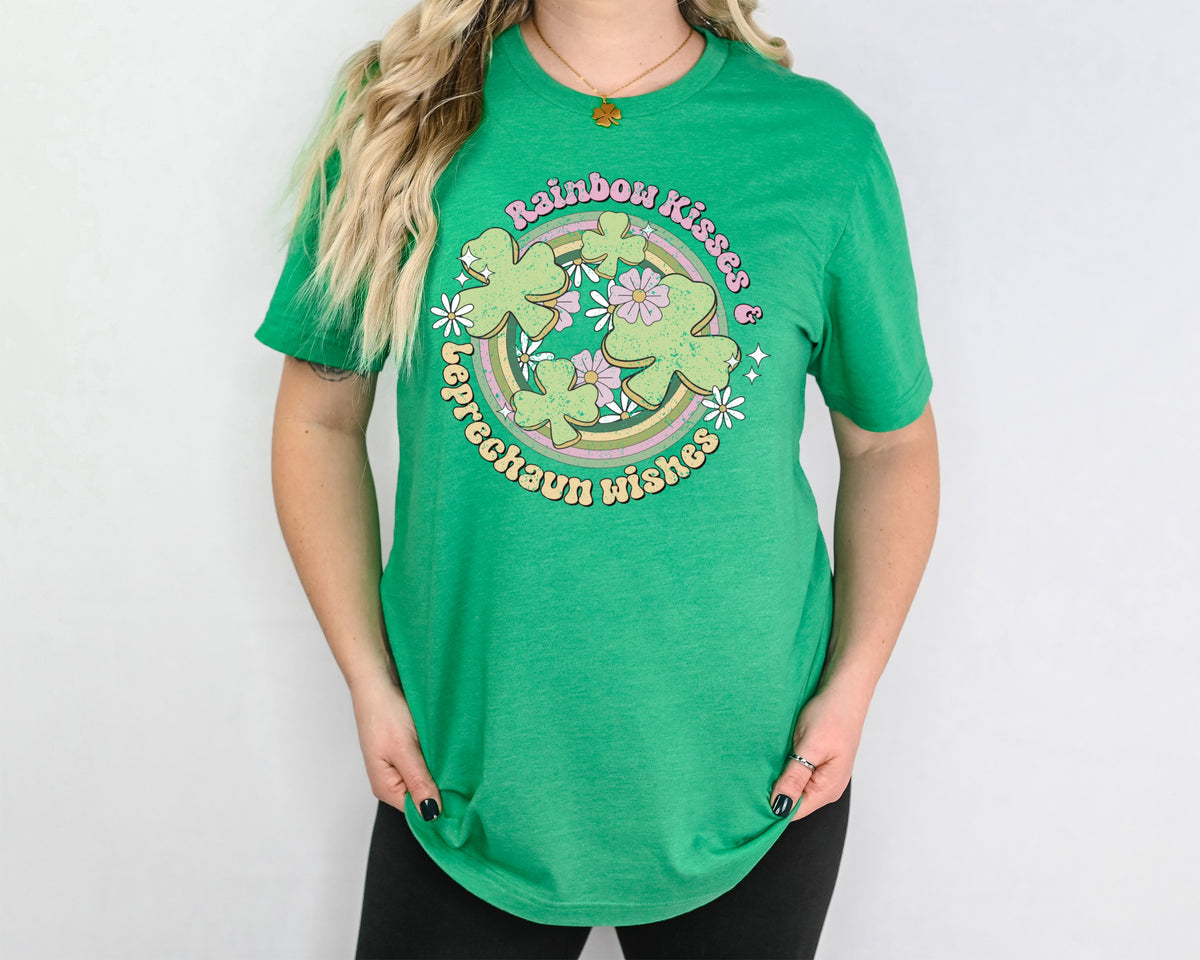 Rainbow kisses and Leprchaun wishes DTF transfer