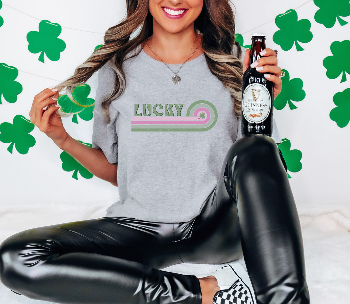 Lucky Retro (green pink lines) 75765 DTF transfer