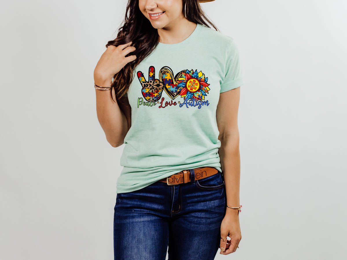 Peace love autism (sunflower) DTF transfer