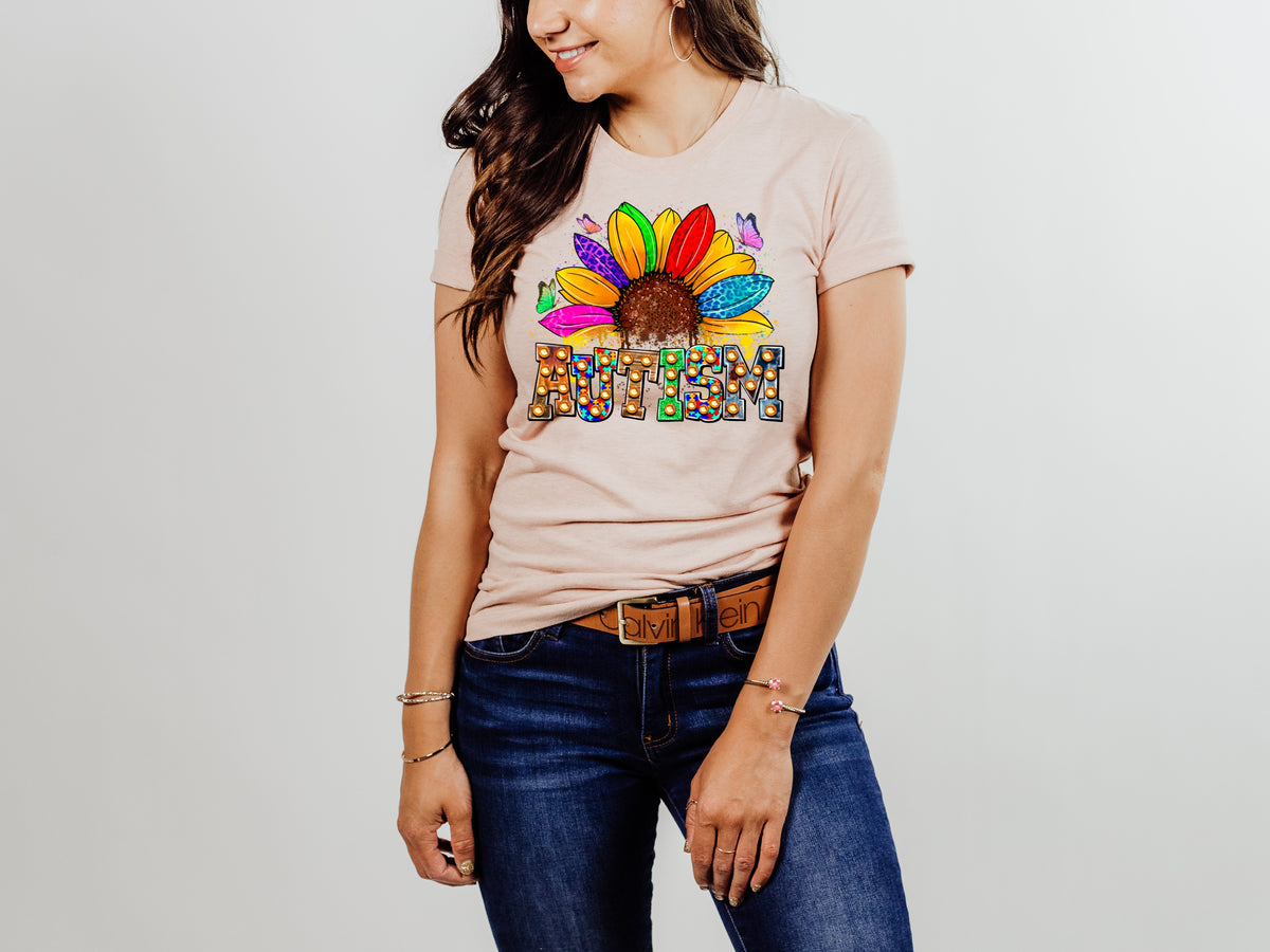 Autism sunflower DTF transfer