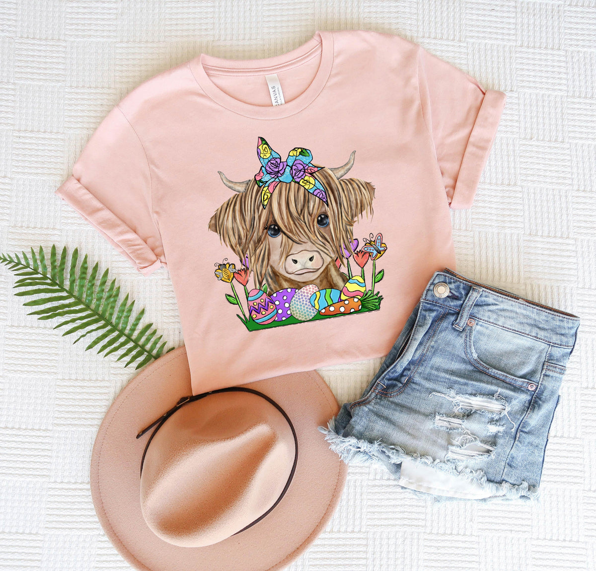 Baby Easter Shaggy Cow 018 DTF TRANSFER