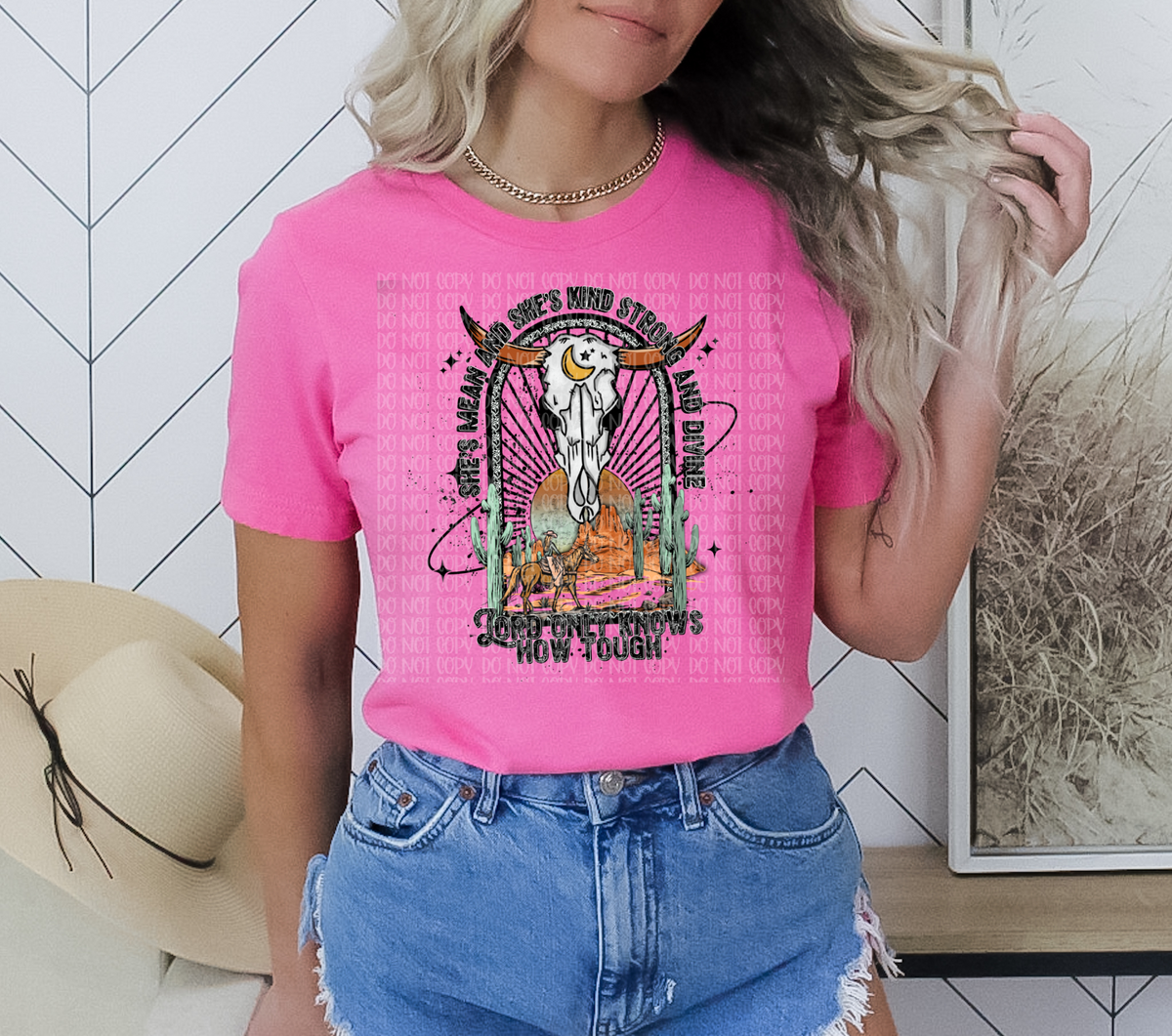 She's mean and She's kind strong and divine lord only knows how tough  DTF Transfer