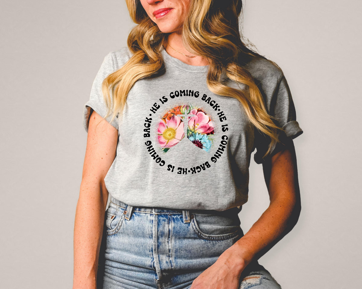 He is coming back circle DTF Transfer