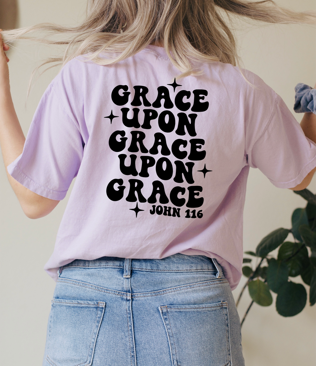Grace upon grace upon grace John 3:16 BLACK DTF Transfer