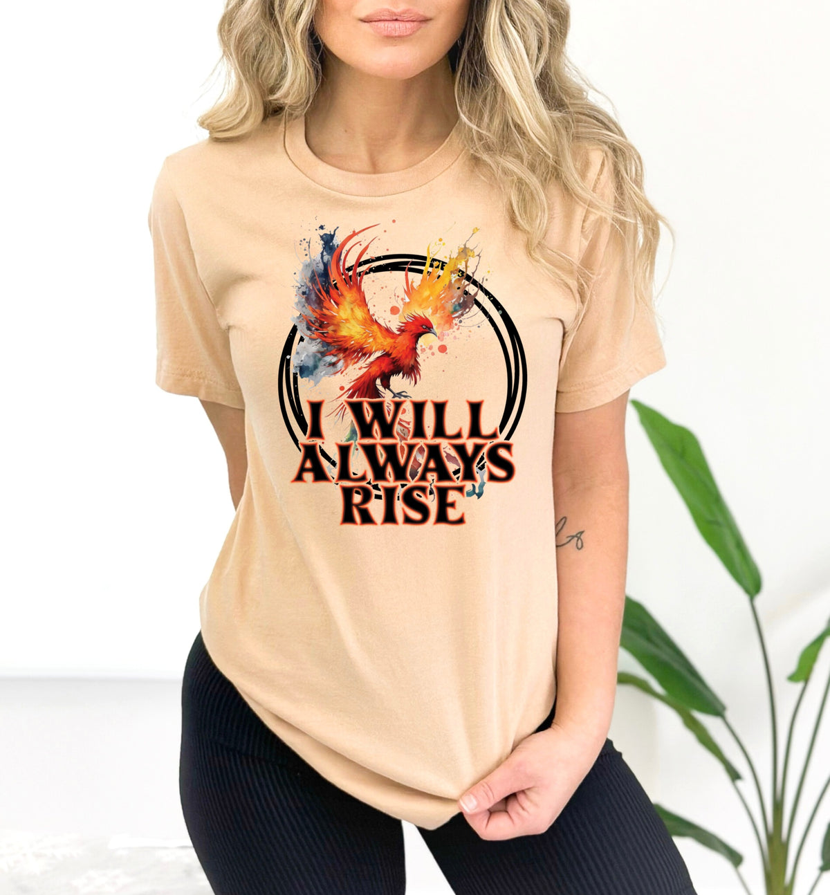 I will always rise circle flames DTF Transfer