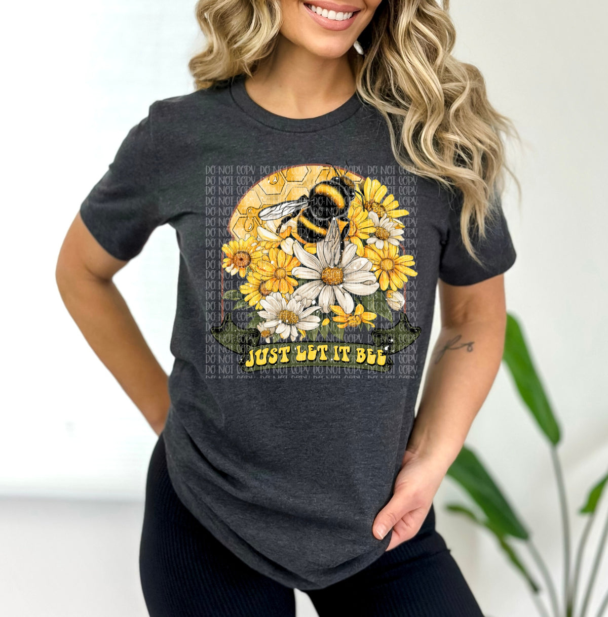 Just let it bee (bee with sunflowers) DTF Transfer