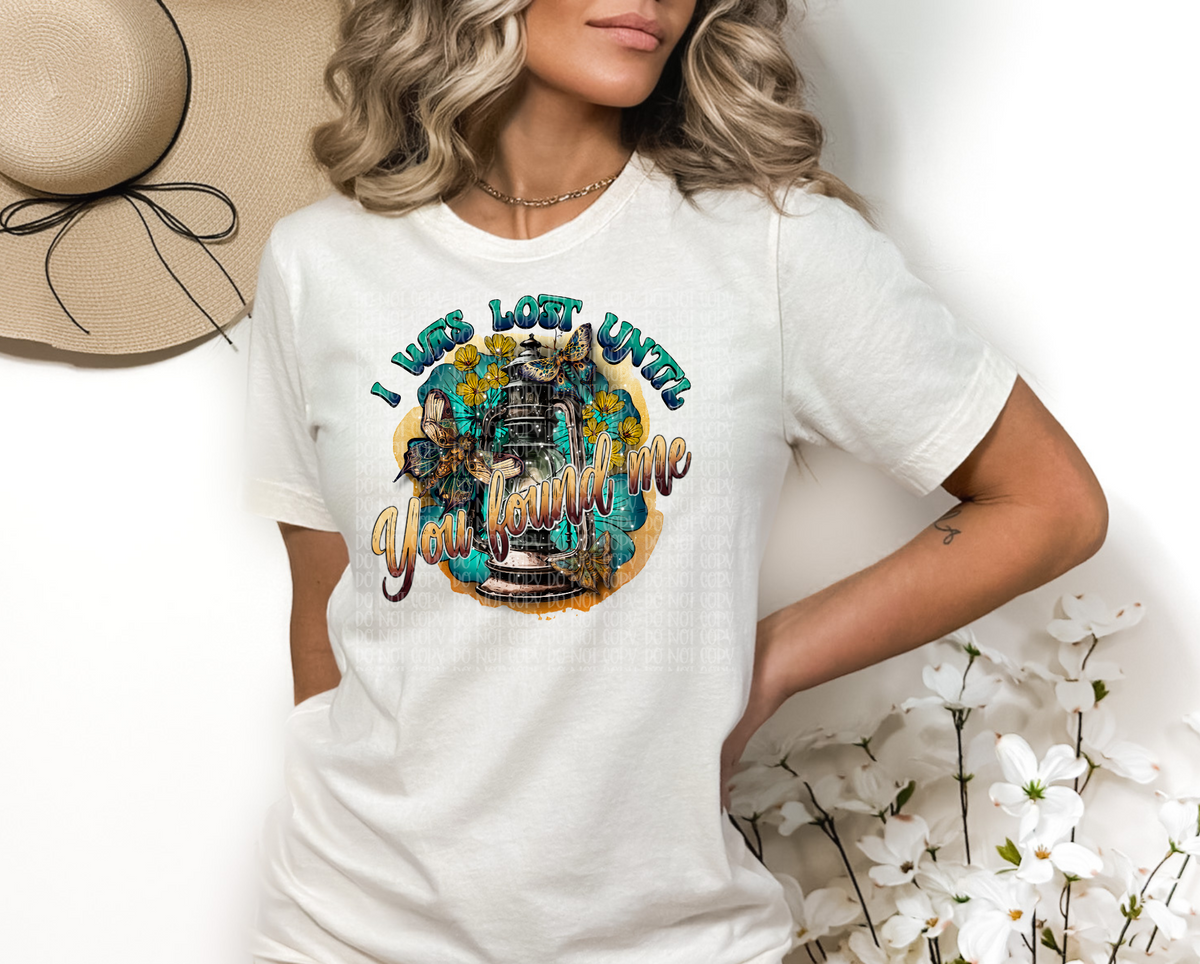 I was lost until you found me circle lantern DTF TRANSFER