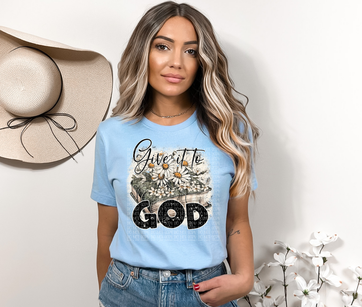 Give it to God daisies with Bible 2352 DTF TRANSFER
