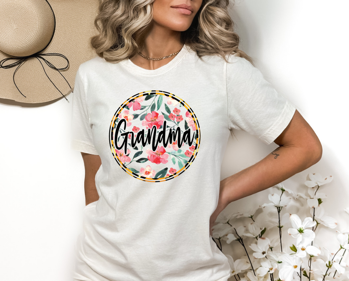 Grandma circle floral leopard outline 5093 DTF TRANSFER