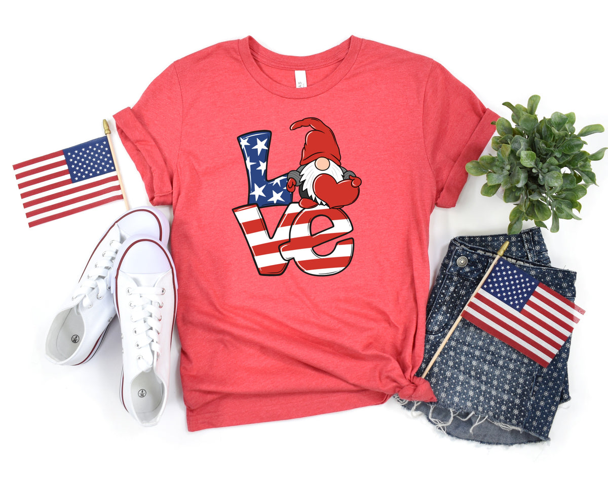 Love gnome patriotic 5092 DTF TRANSFER