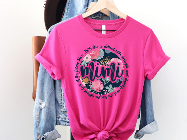 MIMI floral circle she is clothed with strength DTF transfer