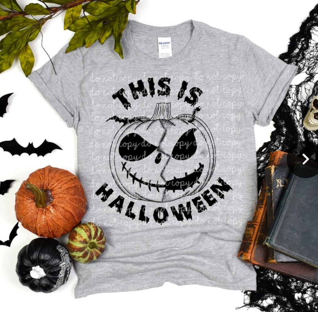 This is halloween pumpkin BLACK screen print transfer