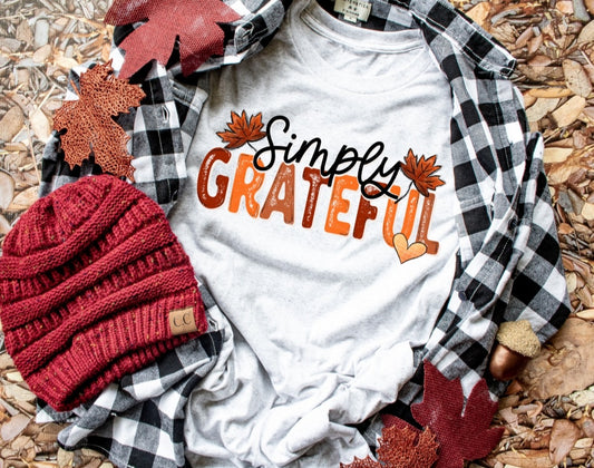 Simply grateful  HIGH HEAT screen print transfers