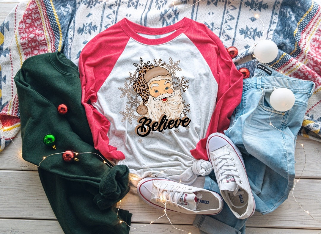 Believe Santa with snow flakes 8675 DTF TRANSFER