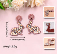 Leopard Bunny Earrings with rose gold (large)