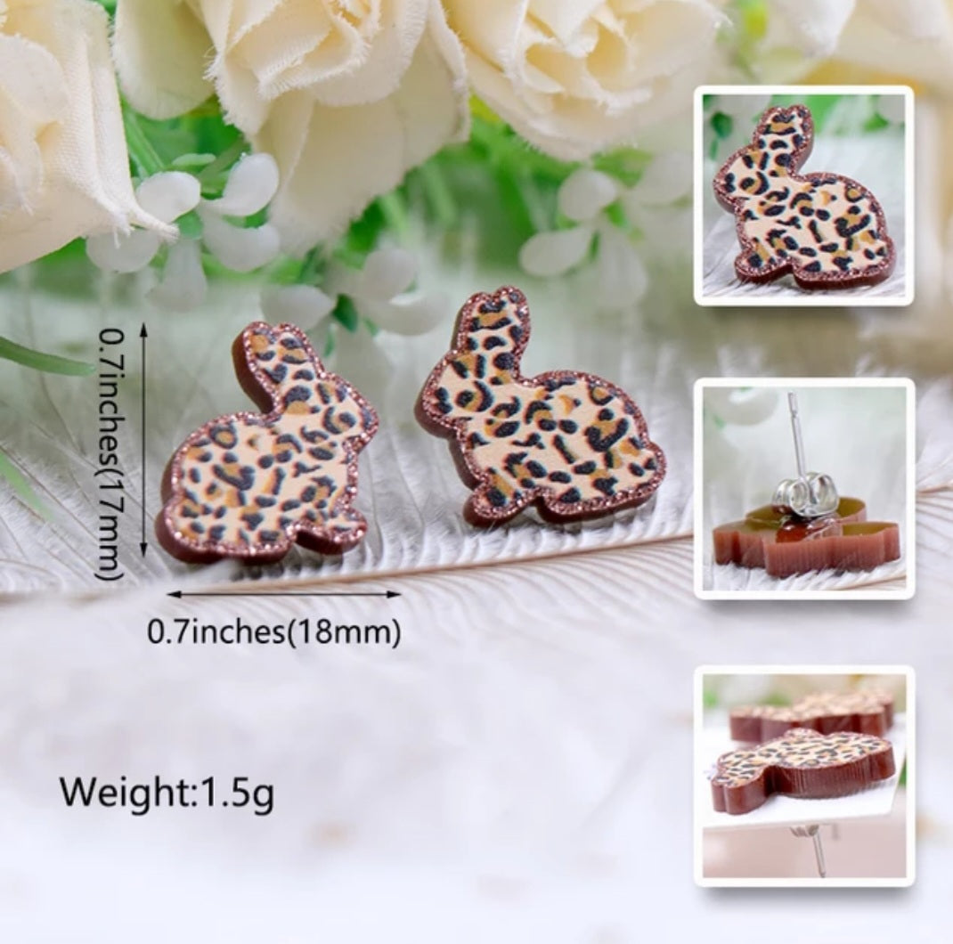 Leopard Bunny Earrings (small)