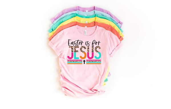Easter is for Jesus boho half leopard half bright colors with lines DTF TRANSFER