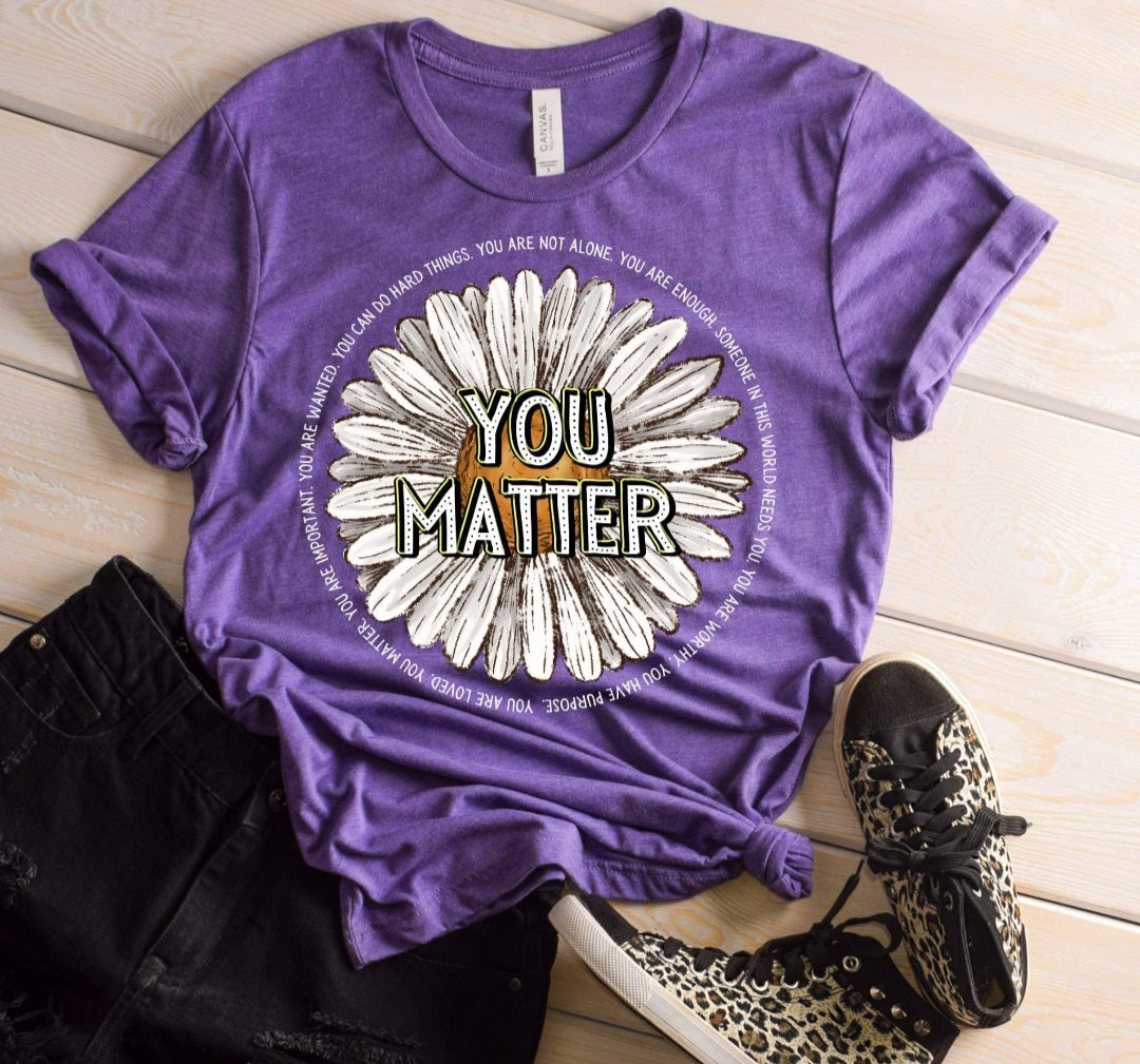 You matter large white flower 68432DTF transfer