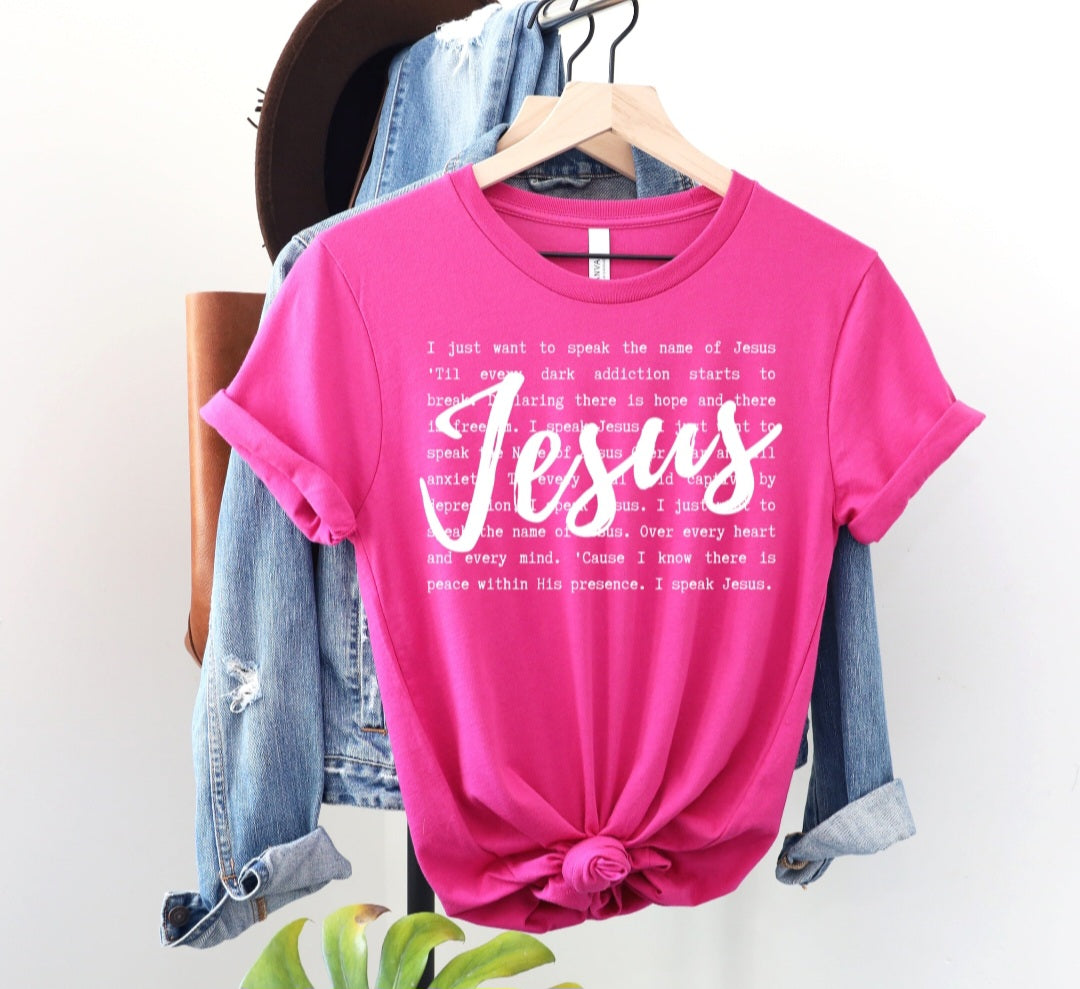 I speak Jesus WHITE  DTF TRANSFER