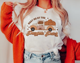 Meet me at the pumpkin patch distressed truck retro  2064 DTF TRANSFER