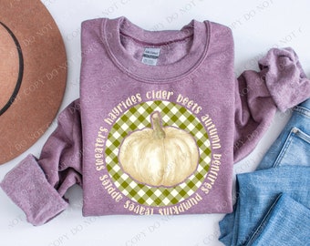 Hayrides cider boots autumn (circle with pumpkin) DTF transfer