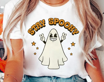 Stay spooky with ghost retro distressed 112382 DTF transfer