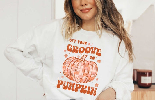 Get your grove on pumpkin grunge DTF TRANSFER