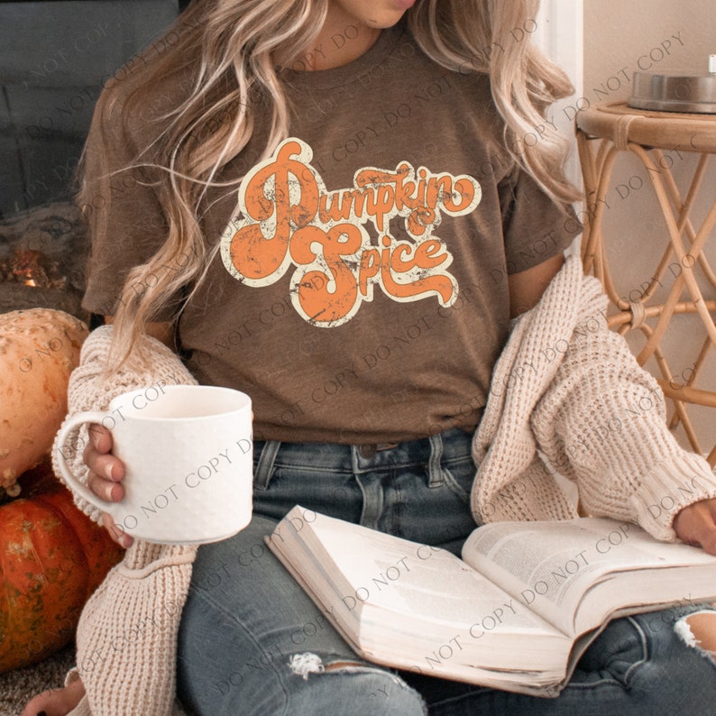 Pumpkin spice (orange/retro) 8313 DTF transfer