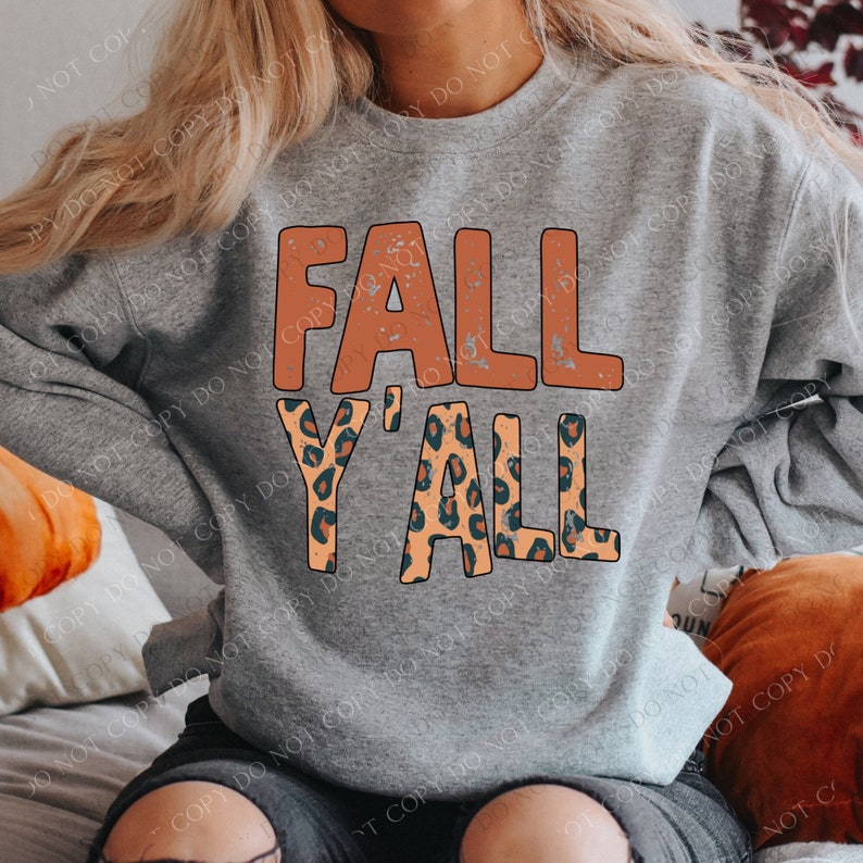 Fall y'all (orange & leopard) 8275 DTF transfer