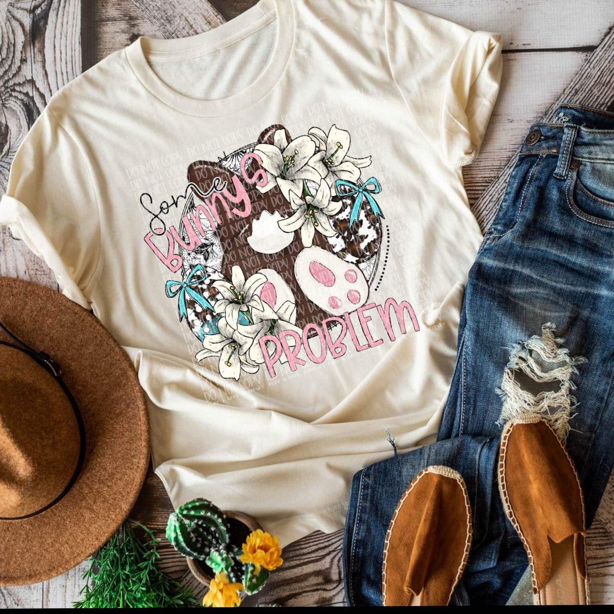 Some Bunny’s Problem flower bunny butt DTF TRANSFER