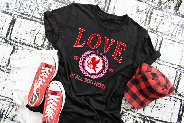 Love Is All You Need - Cupid and pink and red DTF TRANSFER