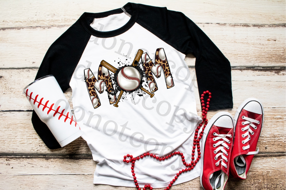 Baseball Mom with balls and Bats 68409  DTF TRANSFER
