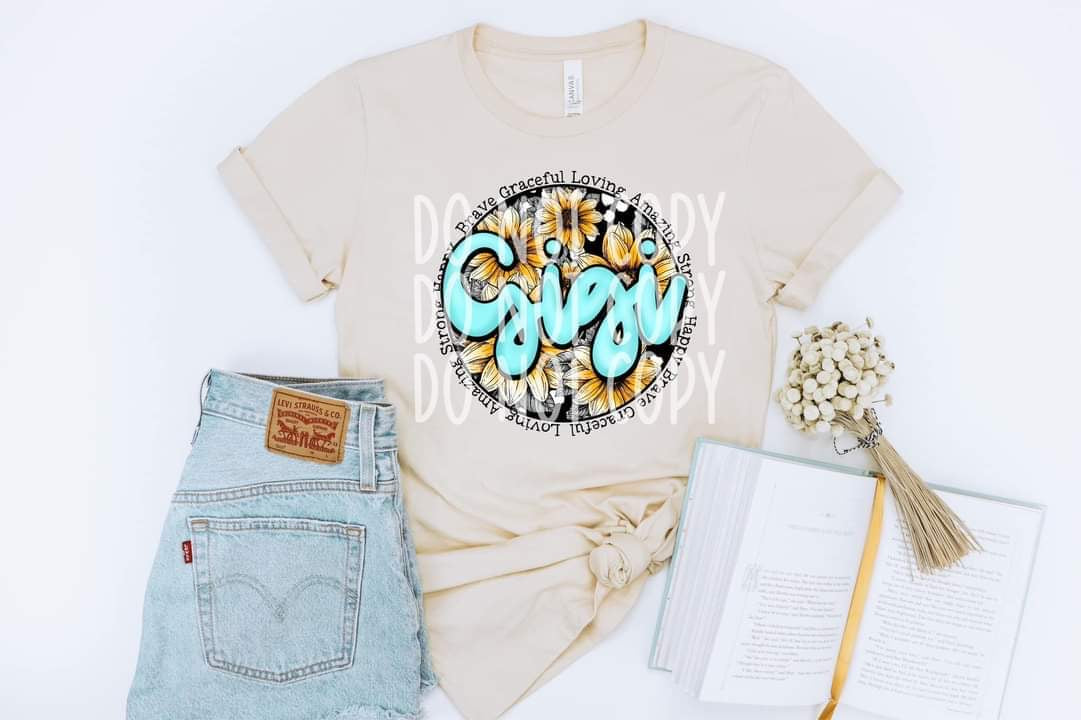 Happy Brave Graceful Loving Amazing GIGI DTF TRANSFER