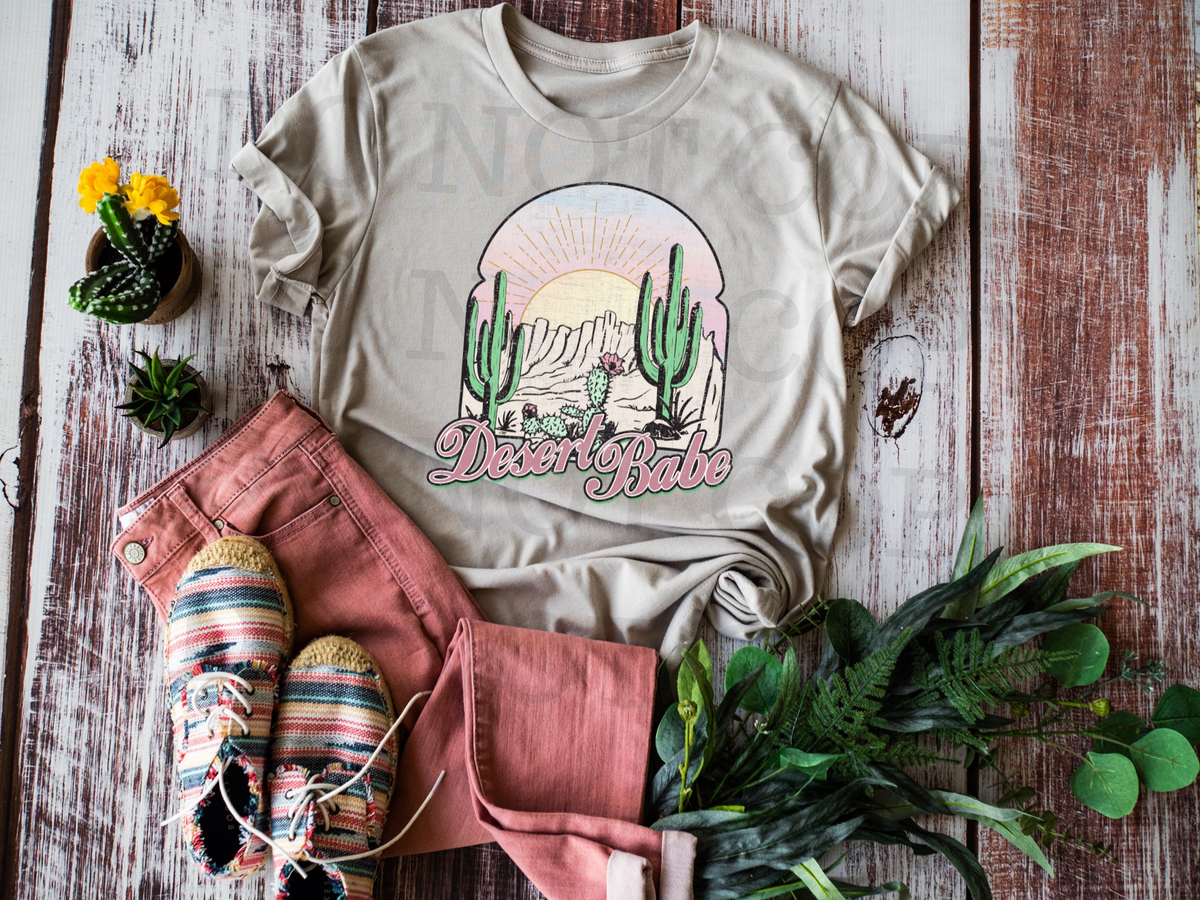 Desert Babe rainbow shape cactus 112477 DTF TRANSFER