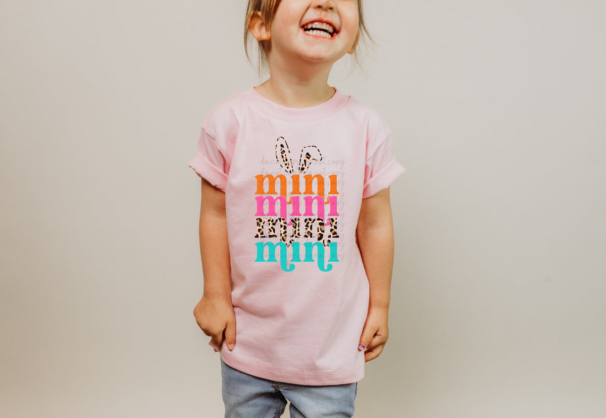 Mini Stacked with bunny ears DTF transfer