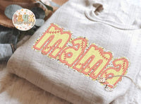 Faux embroidery softball mama DTF TRANSFER