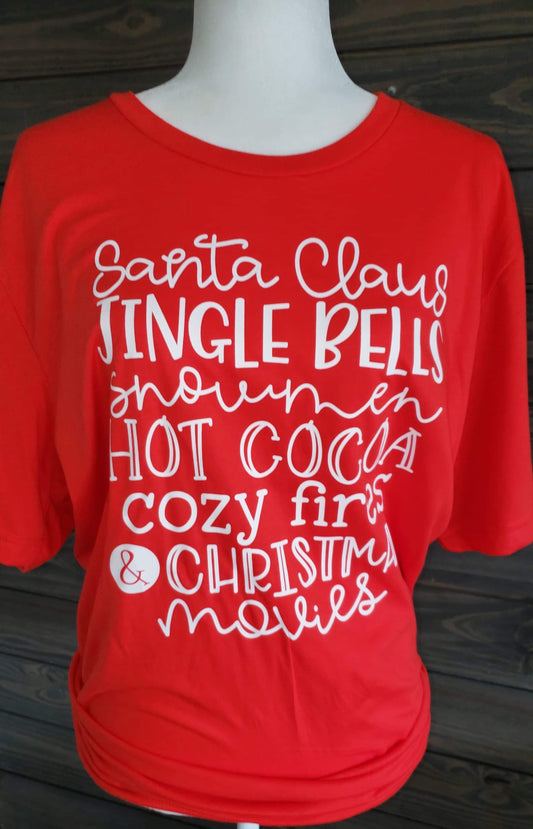 Santa claus jingle bells screen print transfer