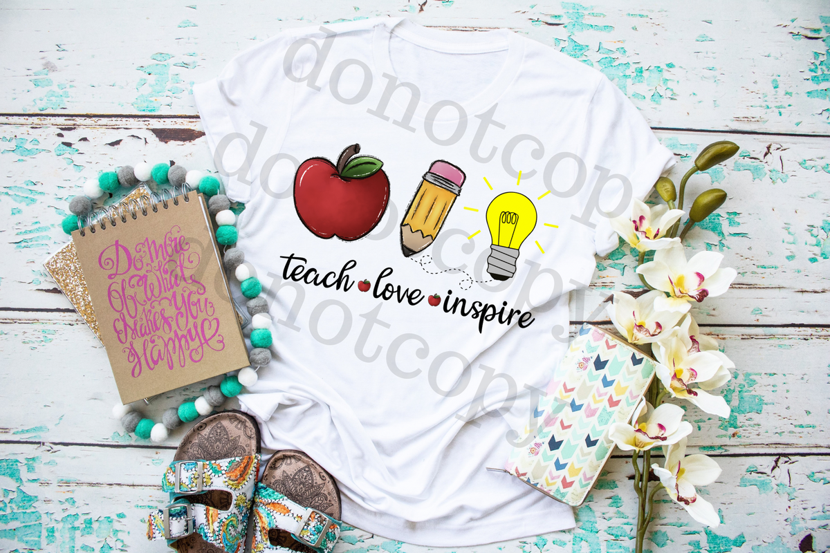 Love Teach Inspire 75389 DTF TRANSFER