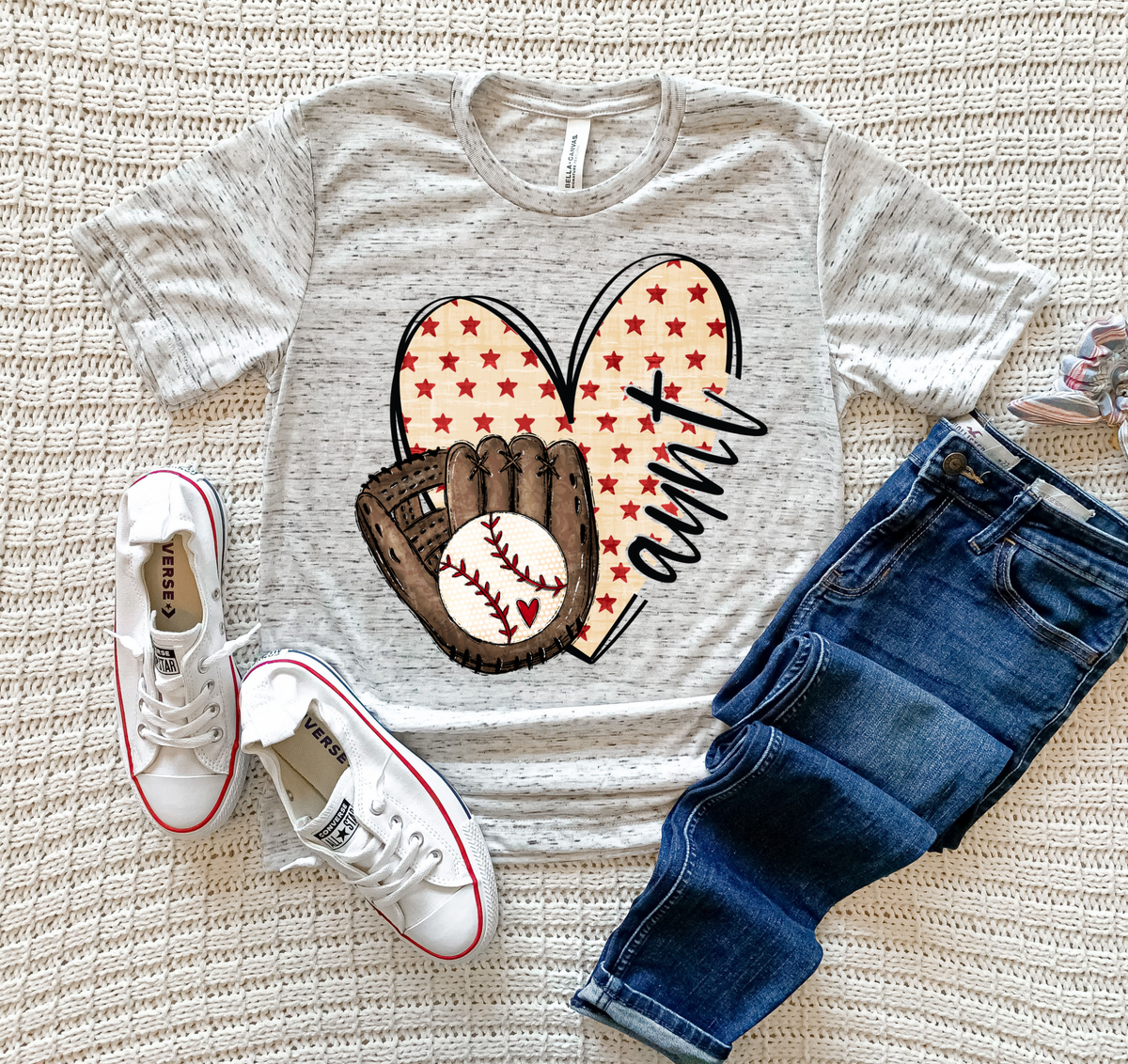 Baseball Aunt (heart with stars) DTF TRANSFER