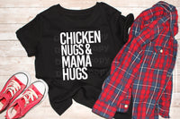 Chicken Nugs & Mama hugs WHITE 8771 DTF TRANSFER