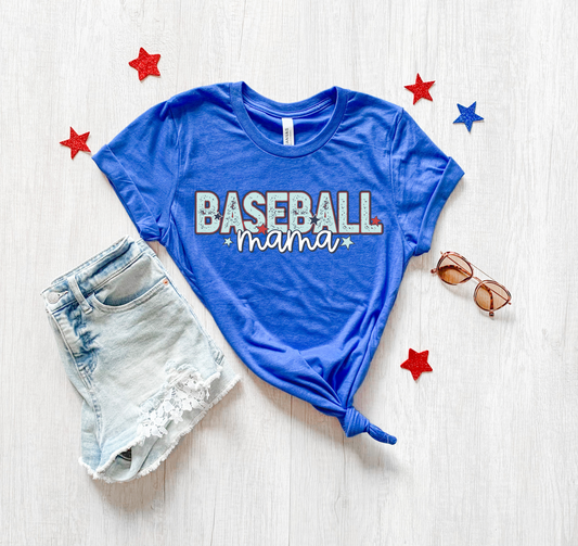 Baseball Mama (patriotic) DTF TRANSFER