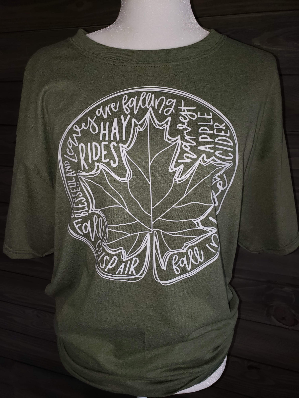 Circle leaves are falling screen print transfer